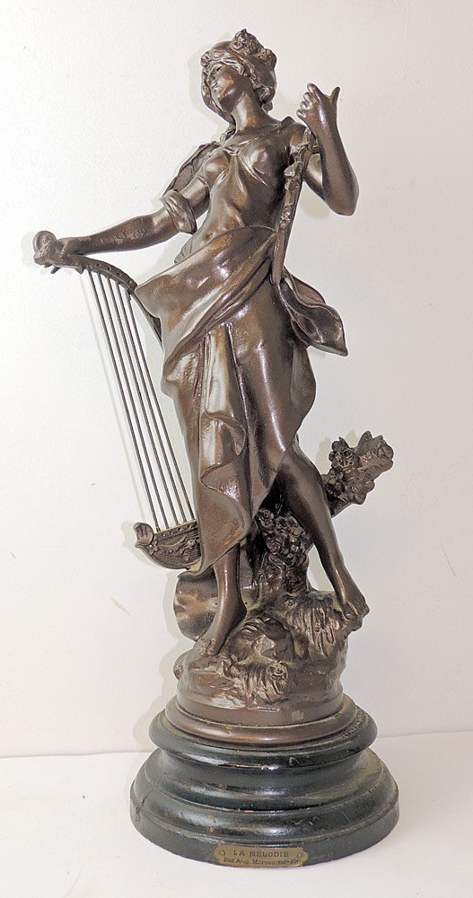 Aug. Moreau Spelter Statue, "La Melodie" (1 of 3)