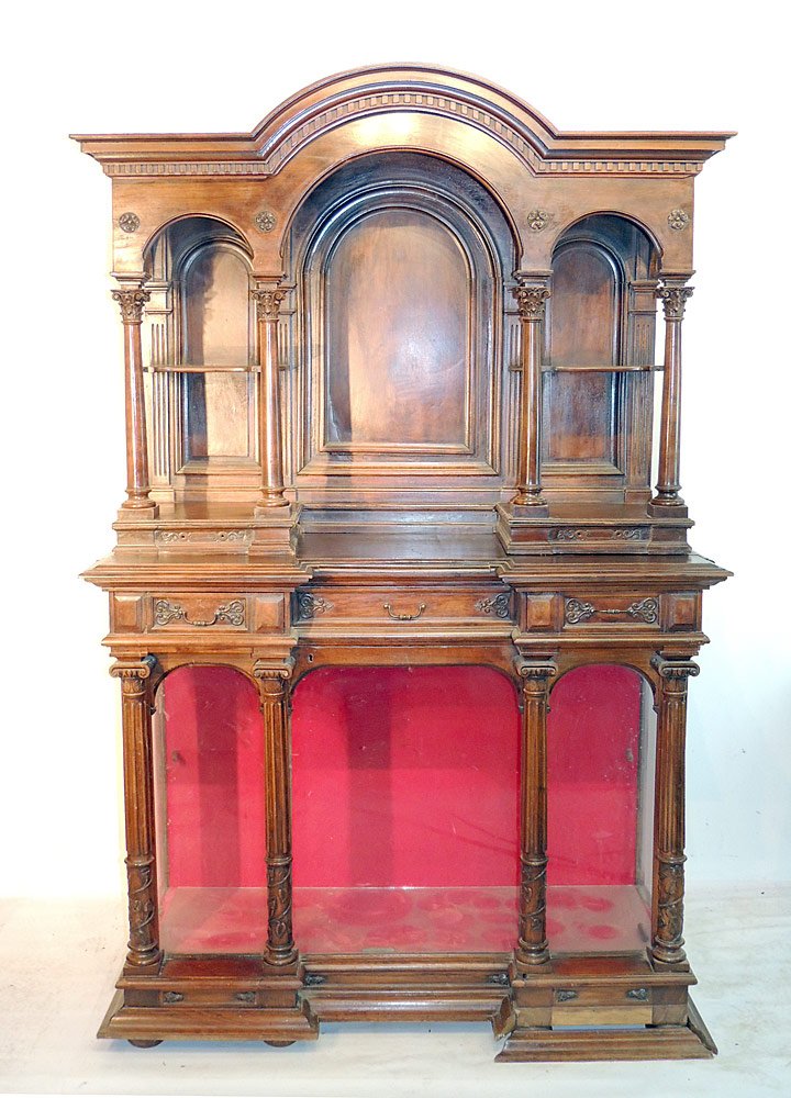 Antique Carved Curio Cabinet (1 of 2)