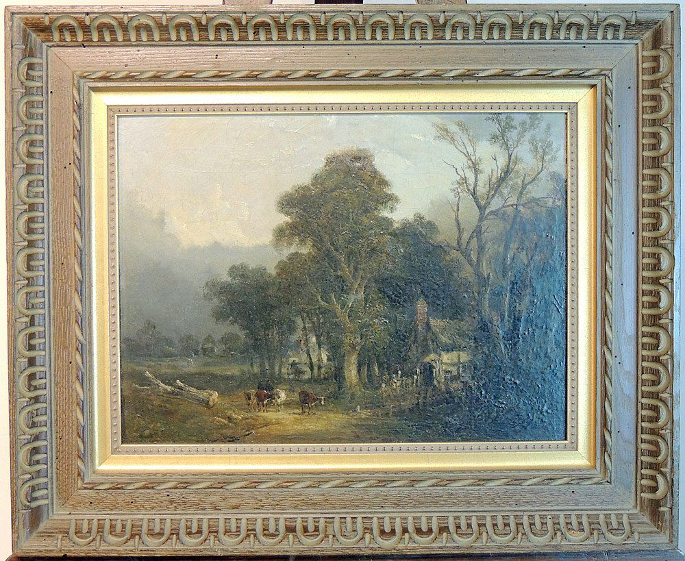 Oil on Board: Pastoral Genre Scene (1 of 2)