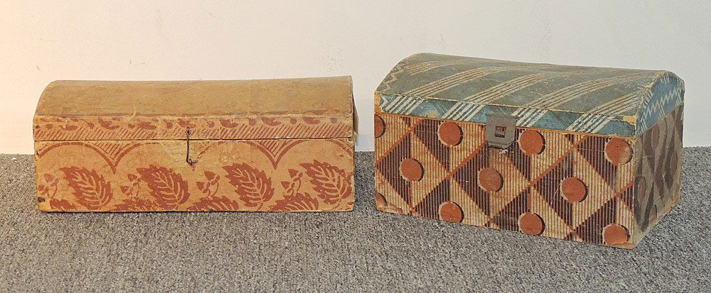 Two 19th C. Wallpaper Covered Dresser Boxes (1 of 3)