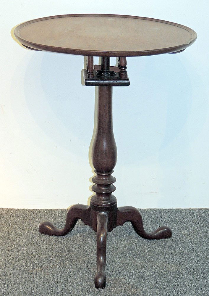 18th C.   Queen Anne Mahogany Candle Stand (1 of 3)