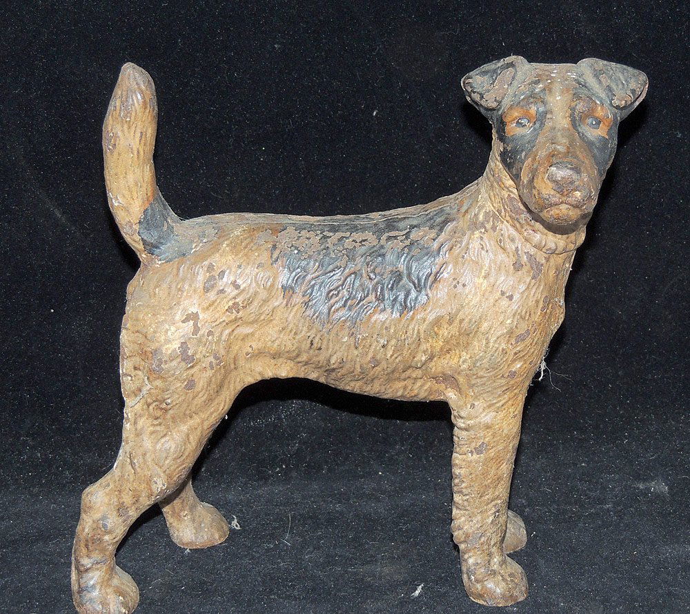 Painted Cast Iron Terrier Doorstop (1 of 3)