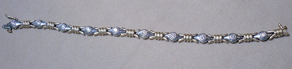 14K Diamond and Gold Link Bracelet (1 of 2)