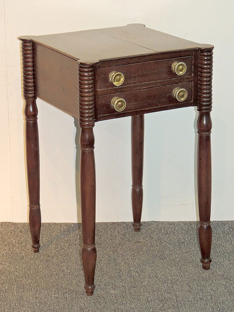 19th C. Sheraton Mahogany Two-drawer Stand (1 of 2)