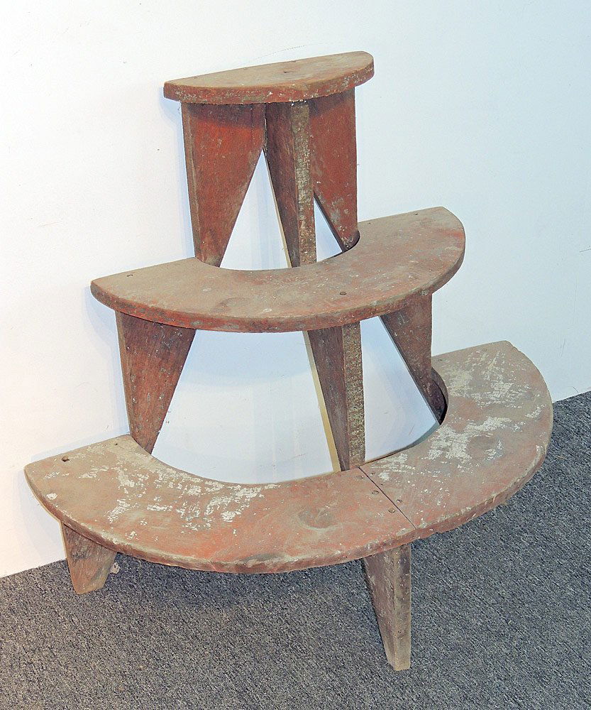 Antique Primitive Pine Bucket Bench (1 of 2)