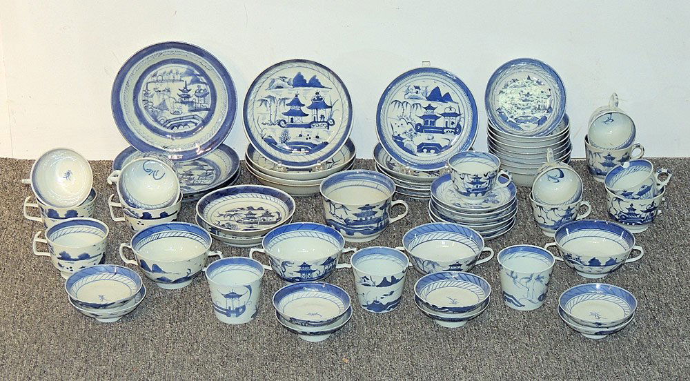 57 Pieces of Chinese Canton Porcelain (1 of 1)