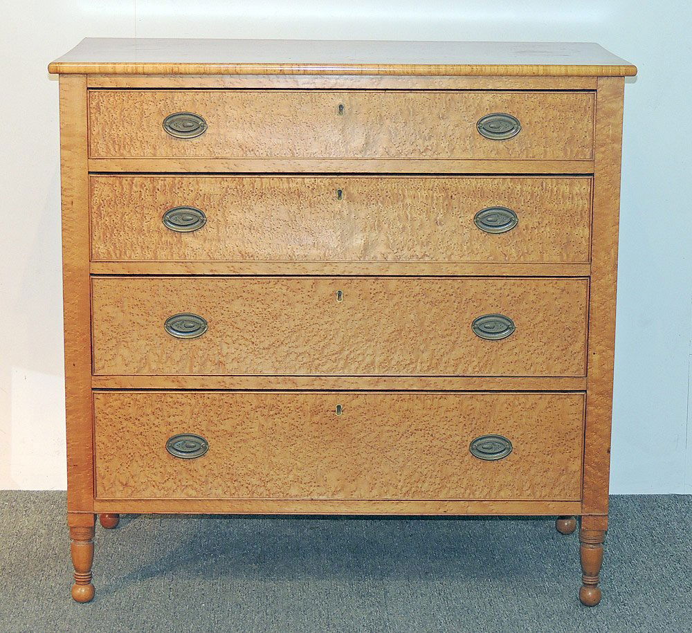 Sheraton Maple Four-drawer Chest (1 of 2)