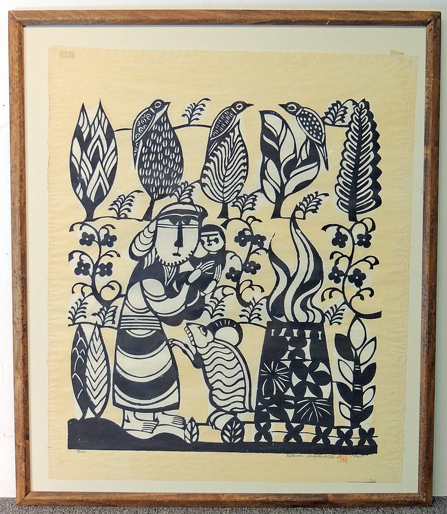 Sadao Watanabe Print on Rice Paper, Abraham (1 of 4)