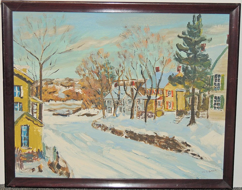Walter Emerson Baum Oil on Panel, Riegelsville (1 of 3)