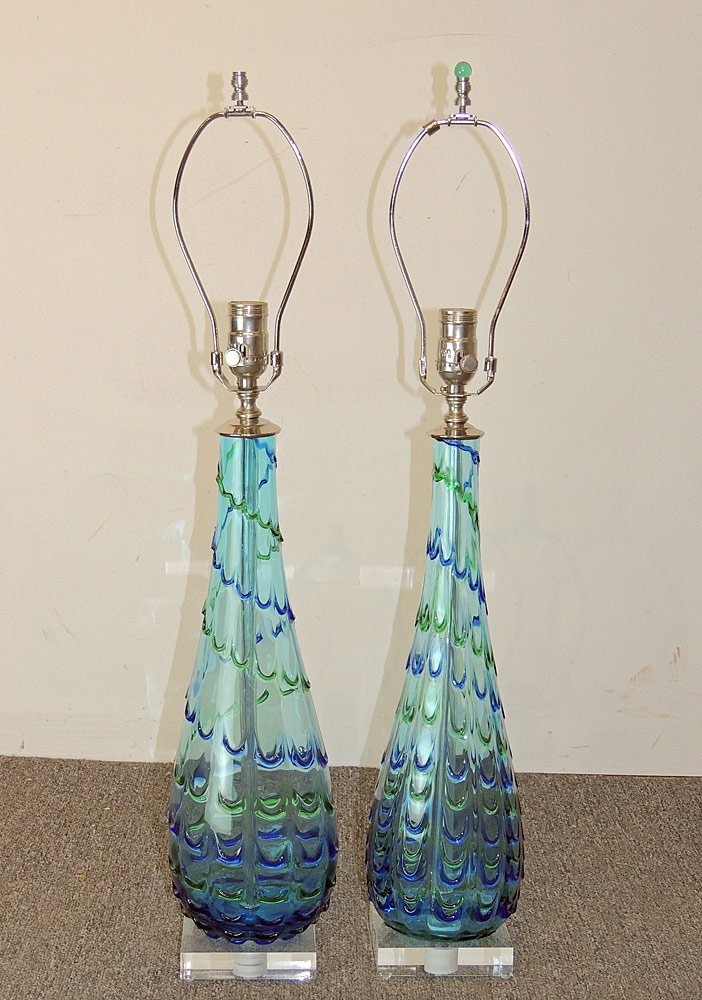 Pair of Murano Glass Table Lamp Bases (1 of 2)