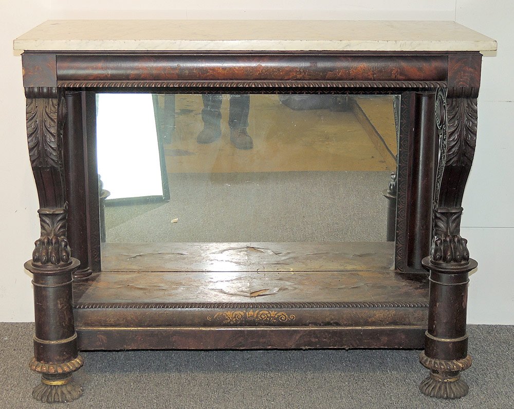 Philadelphia Classical Carved Empire Marble Top Pier (1 of 4)