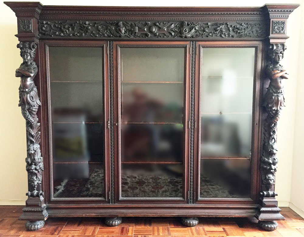 R J Horner Three Door Gany Bookcase