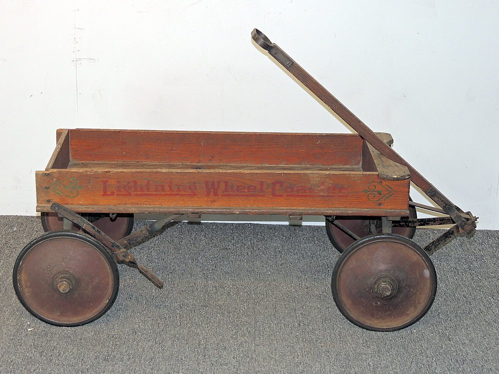 Wooden "Lightning Wheel Coaster" Pull Wagon (1 of 2)