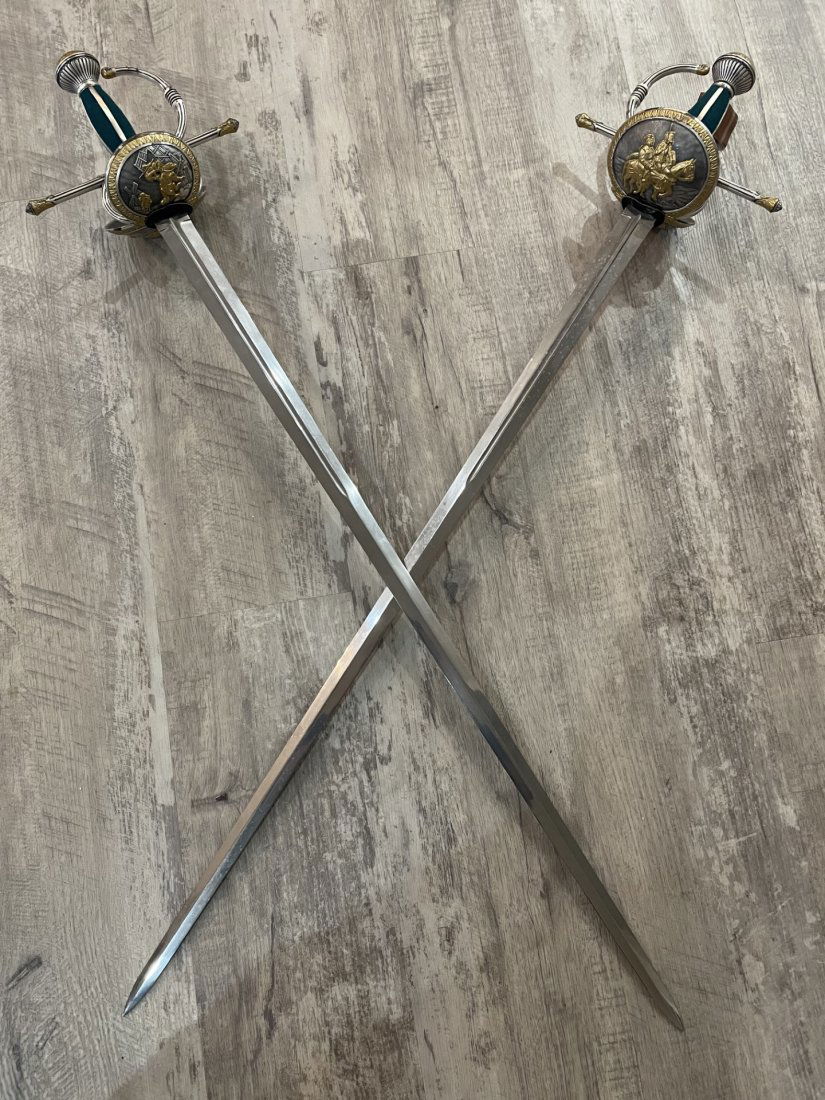 2 Don Quixote Legend Swords by Marto of Toledo Spain 24K Gold Plating (1 of 4)