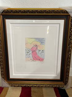 Peter Max Walking in Reeds w/COA: 11 1/2 x 9 1/4 Etching with hand coloring and Unique. Remarques of a dove in the upper right-hand corner and profile in the lower left corner on wove paper from the Peter Max Studio.