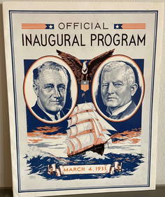 Rare FDR Franklin D Roosevelt & John Gardner -1933 Official Inaugural Program W/Envelope (1 of 4)