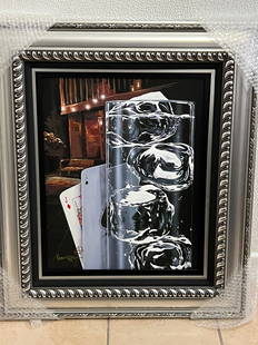 Michael Godard "Black Jack Spritzer" w/COA: Giclee in color with hand embellishment on canvas hand signed by the artist. 21 1/4" x 17"