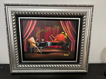 Michael Godard "Clef Notes" w/COA: Giclee in color with hand embellishment on canvas hand signed by the artist. 15 1/4" x 20".