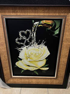 Michael Godard " White Wine" w/COA: Giclee in color with hand-embellishment on canvas hand signed by the artist in ink lower right. 23 1/4" x 17 1/2".