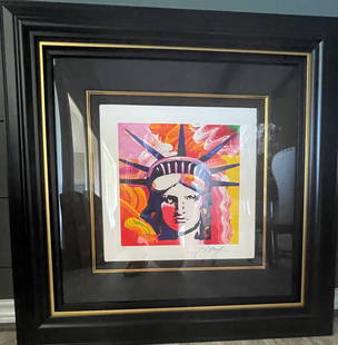 PETER MAX Liberty Head: From The Peter Max Studio Hand Signed w/COA and Appraisal: Peter Max Liberty Head serigraph in color on wove paper from the Peter Max Studio. Hand signed by Peter Max in pencil on the lower right margin and numbered lower left. Each serigraph in this edition