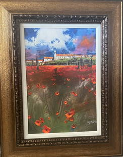 Marko Mevrovich Poppy Love in Tuscany/Hand-signed Giglee w/embellishments COA: Marko Mevrovich Titled Poppy Love in Tuscany Glicee in color with hand-embellishment on canvas. Hand-signed by the artist Comes with a Certificate of Authenticity. Measures Image: 20" x 13 3/4"