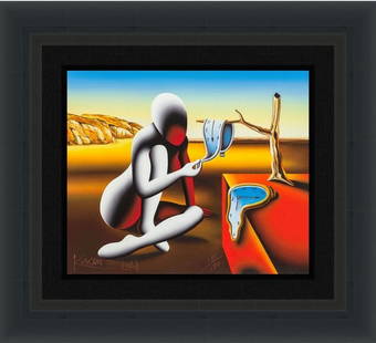 Kostabi, Mark "Time Will Tell" w/COA: Giclee in color on paper hand signed by the artist. 19" x 22 5/8".