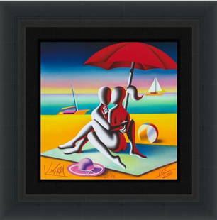 Kostabi, Mark "Summer Breeze" w/COA: Giclee in color on paper hand signed by the artist. 18" x 18".