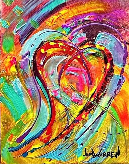 VERY RARE JIM WARREN ORIGINAL OIL PAINTING "LOVE" W/COA (1 of 1)