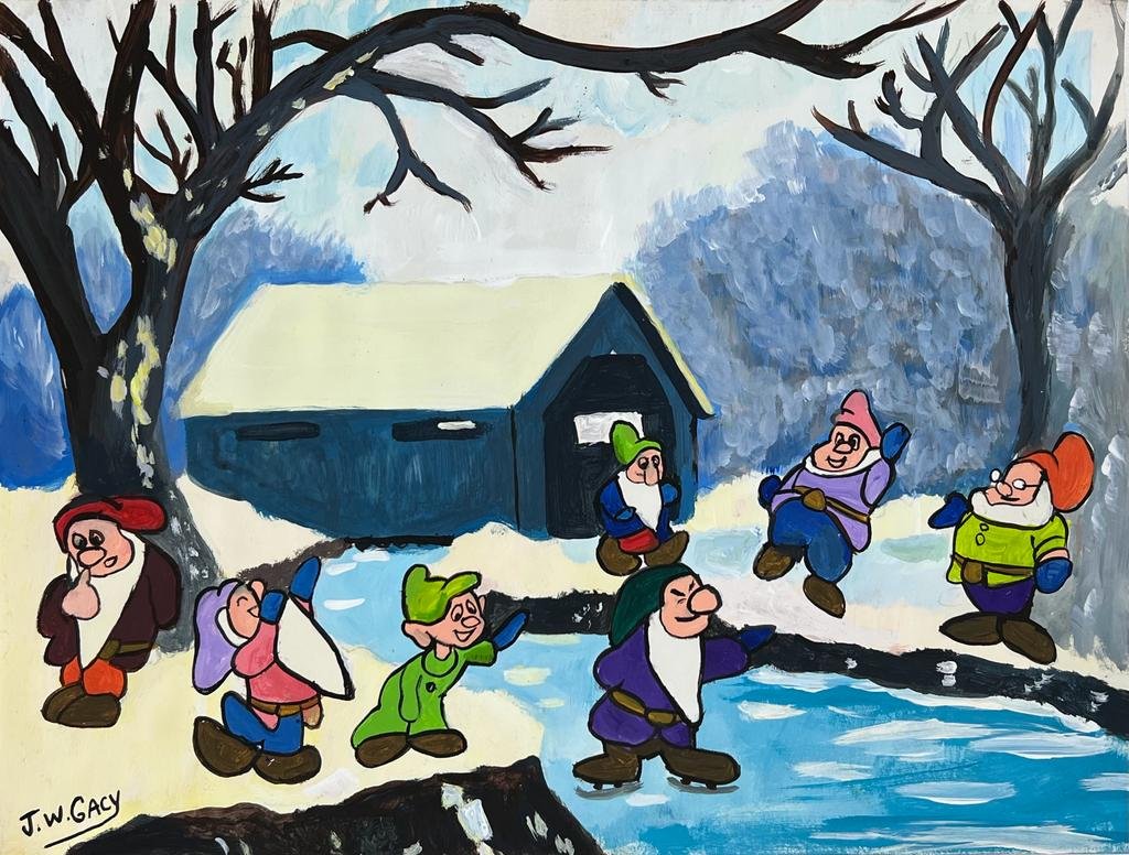 John Wayne Gacy (Drawing on Paper Painting) Style of (1 of 4)