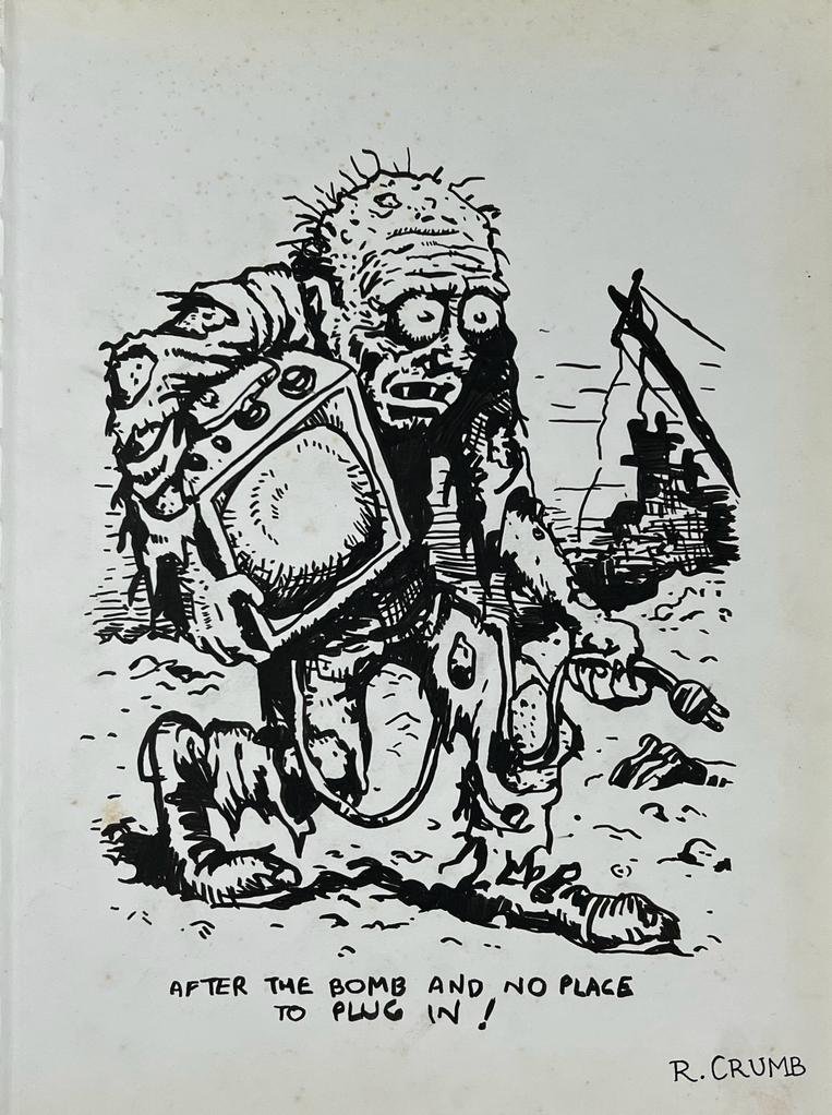 Robert Crumb (Drawing on Paper Painting) Style of (1 of 4)