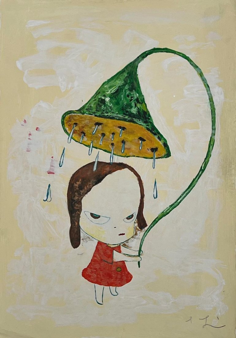 Yoshitomo Nara (Drawing on Paper Painting) Style of (1 of 4)