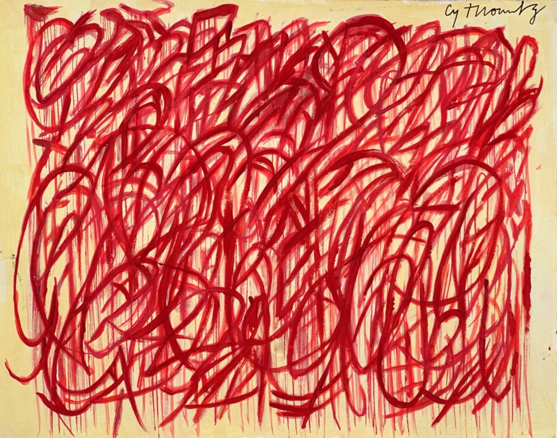Cy Twombly (Drawing on Paper Painting) Style of (1 of 4)