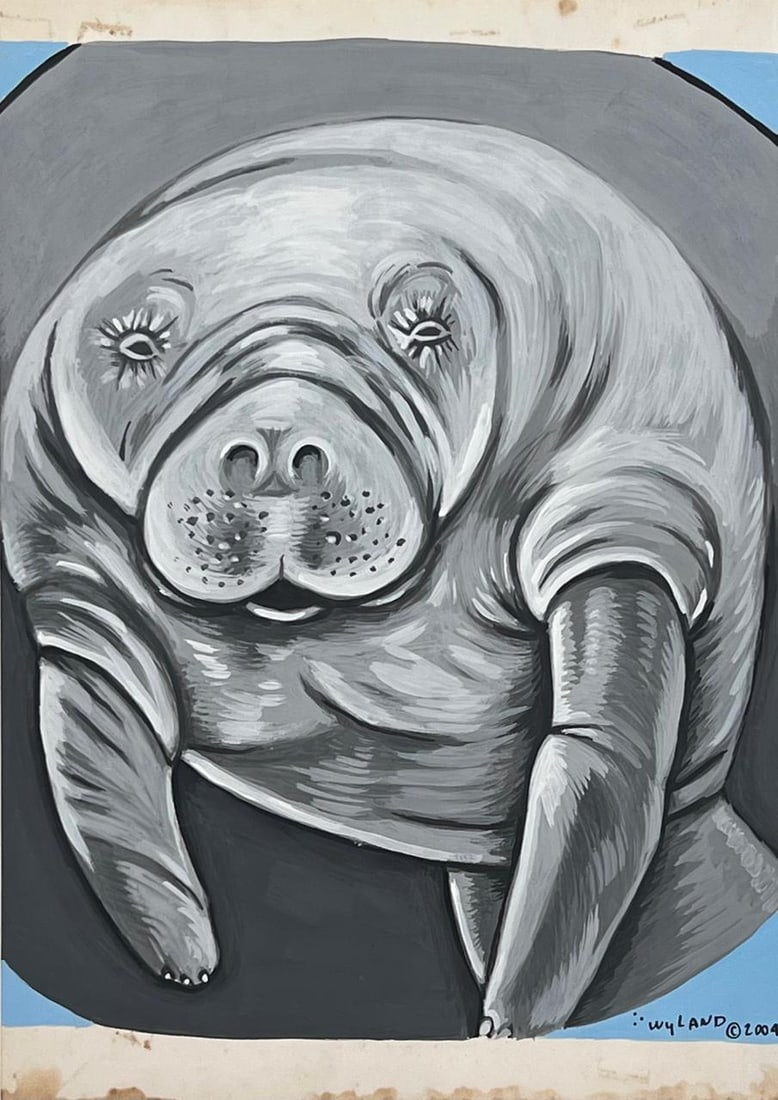 Robert Wyland (Drawing on Paper Painting) Style of: Drawing on paper 7½ x 10½ inches, rendered in the style of Robert Wyland born July 9 1956, is an American artist and conservationist best known for his more than 100 Whaling Walls, large