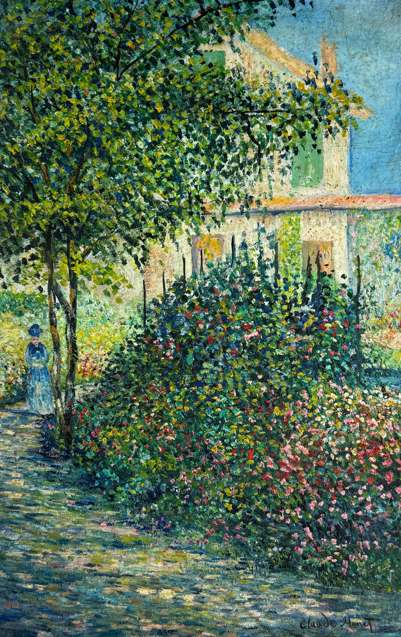 Claude Monet French (Oil on canvas painting) Style of: Oil on canvas painting 14½ x 22½ inches, rendered in the style of Claude Monet (14 Nov 1840 - 05 Dec 1926) was a French painter and founder of impressionist painting who is seen as a key