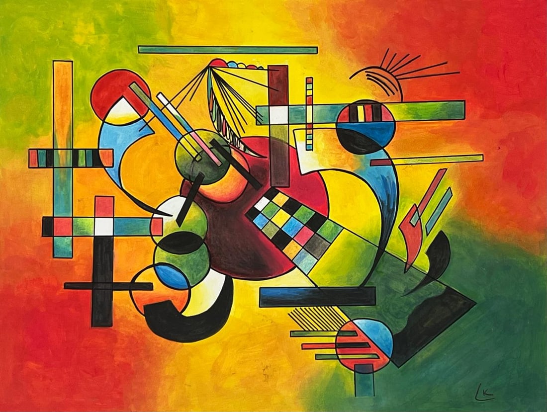 Wassily Kandinsky (Drawing on Paper Painting) Style of (1 of 4)