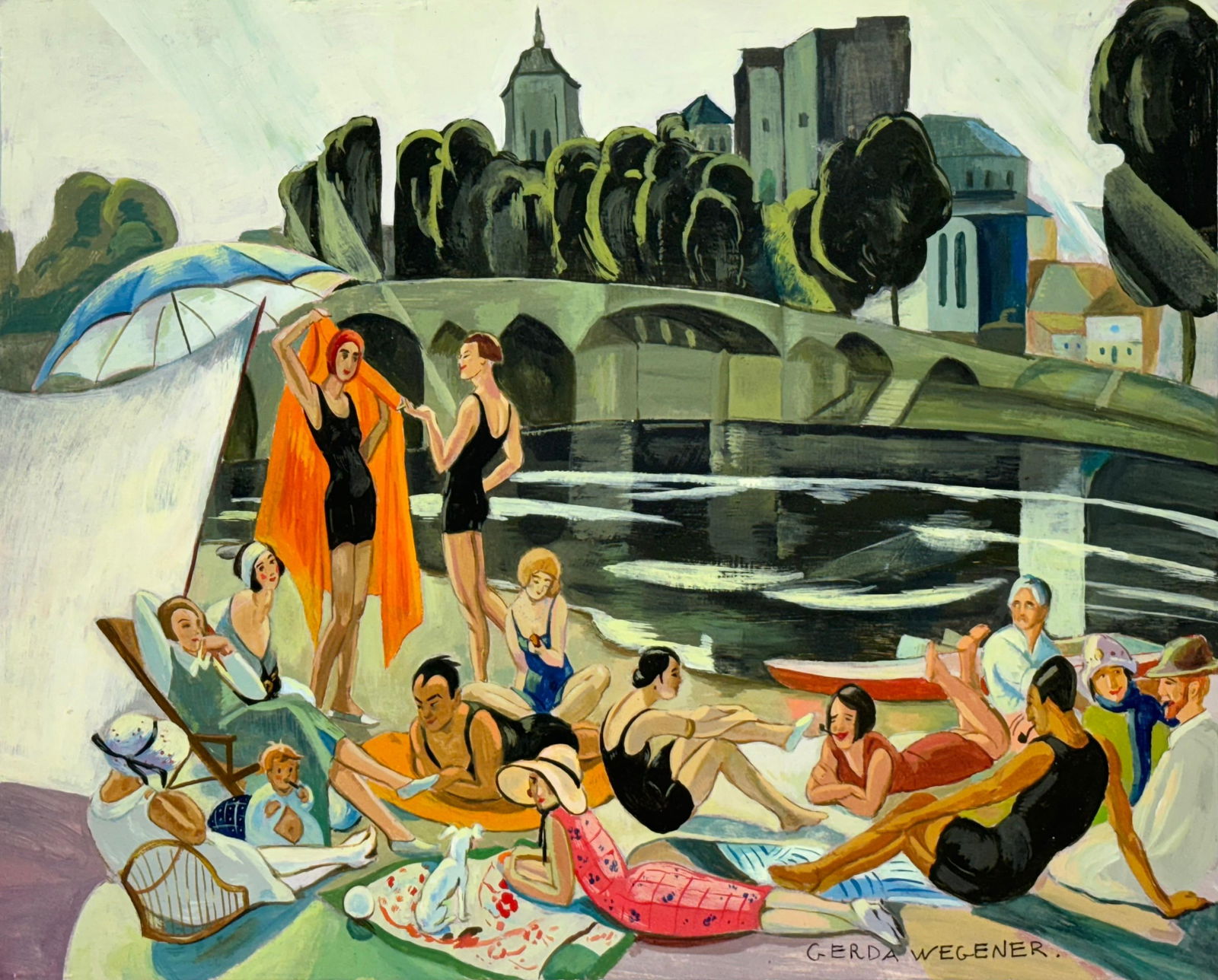 Gerda Wegener (Drawing on Paper Painting) Style of: Drawing on paper 8½ x 11 inches, rendered in the style of Gerda Wegener (15 Mar 1886 - 28 Jul 1940) was a Danish illustrator and painter. Wegener is known for her fashion illustrations and late