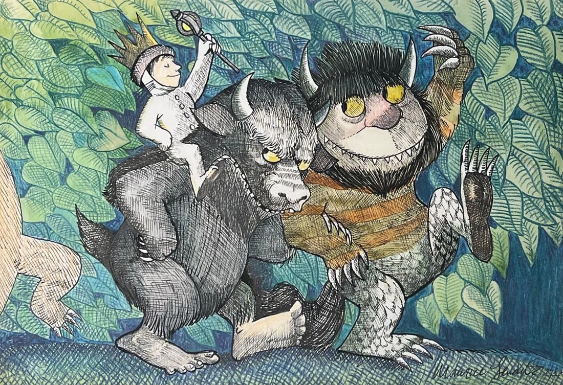 Maurice Sendak (Drawing on Paper Painting) Style of (1 of 4)