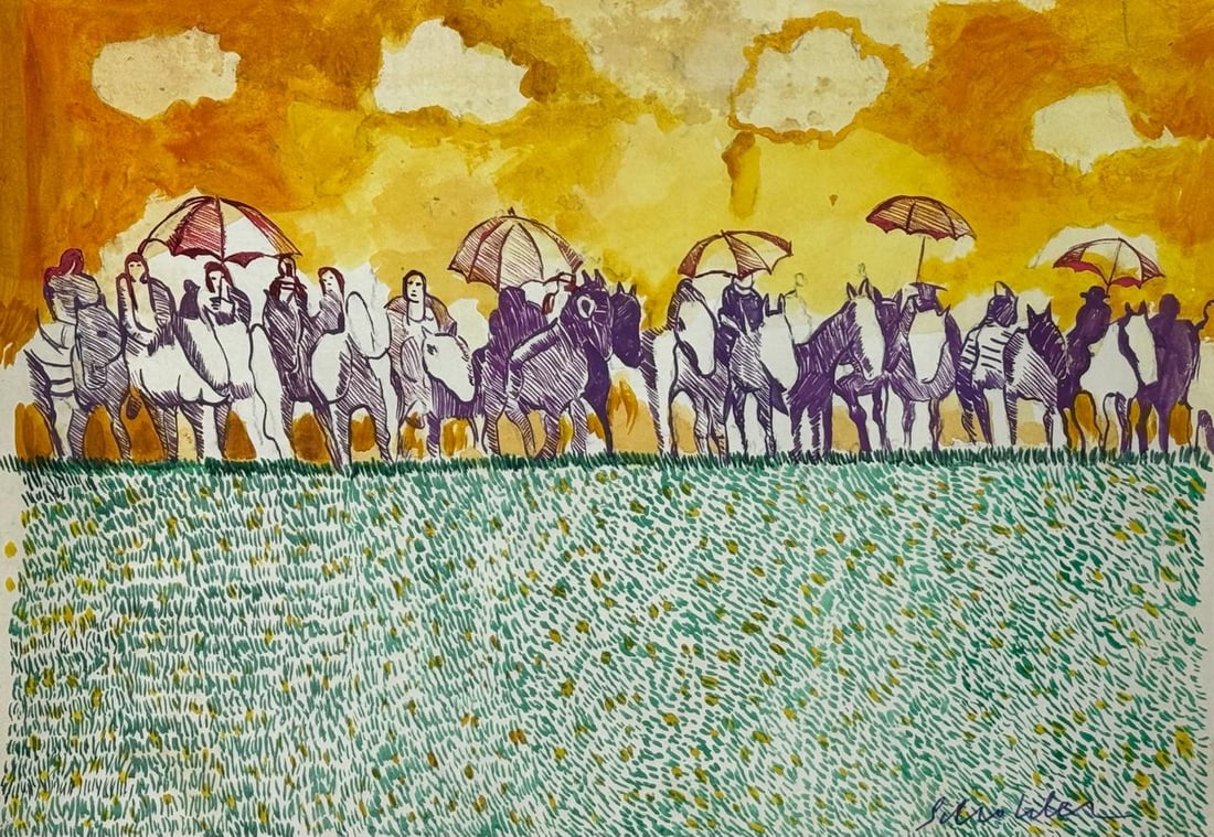 Fritz Scholder (Drawing on Paper Painting) Style of (1 of 4)