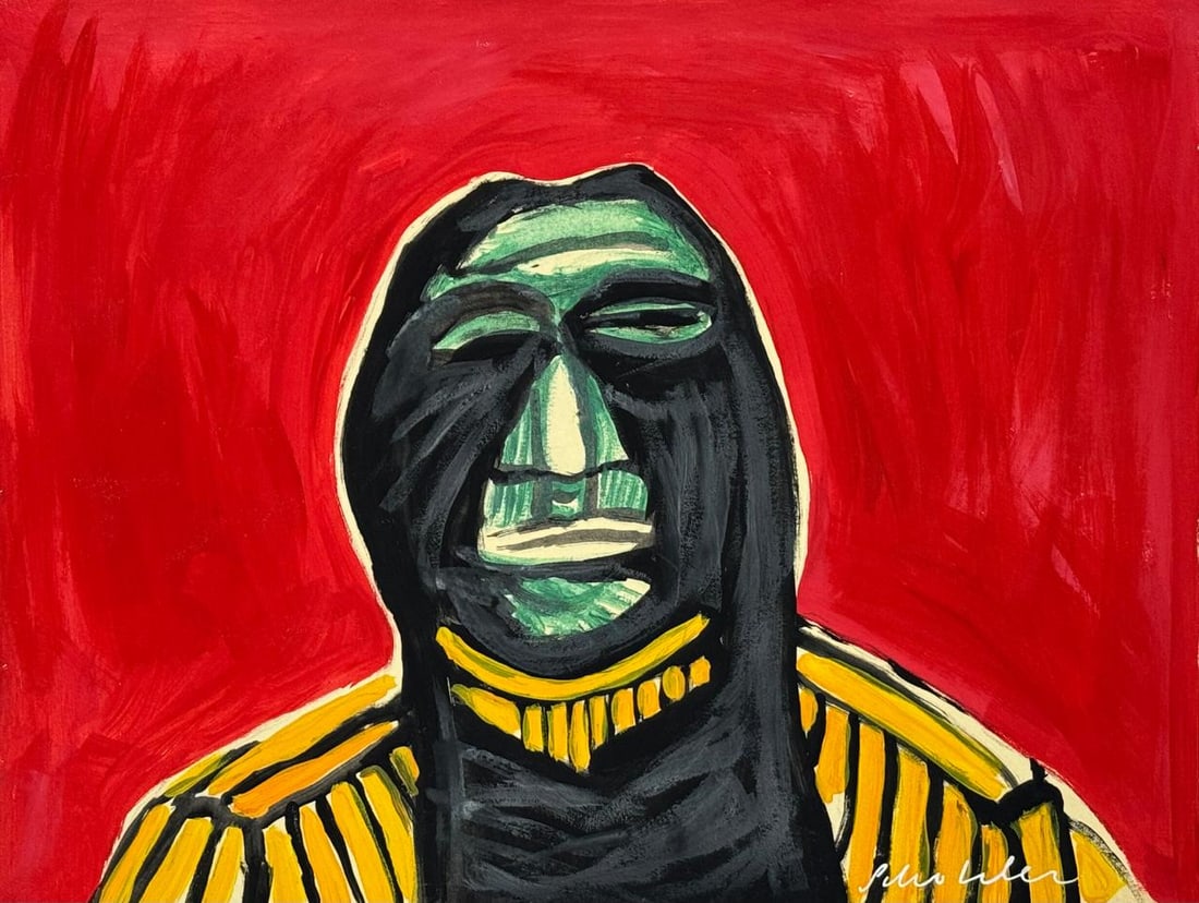 Fritz Scholder (Drawing on Paper Painting) Style of (1 of 4)