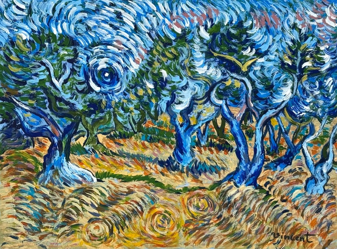 Vincent Van Gogh (Drawing on Paper Painting) Style of: Drawing on paper 8½ x 11½ inches, rendered in the style of Vincent Van Gogh (30 Mar 1853 - 29 Jul 1890) was a Dutch painter, generally considered to be the greatest after Rembrandt van R