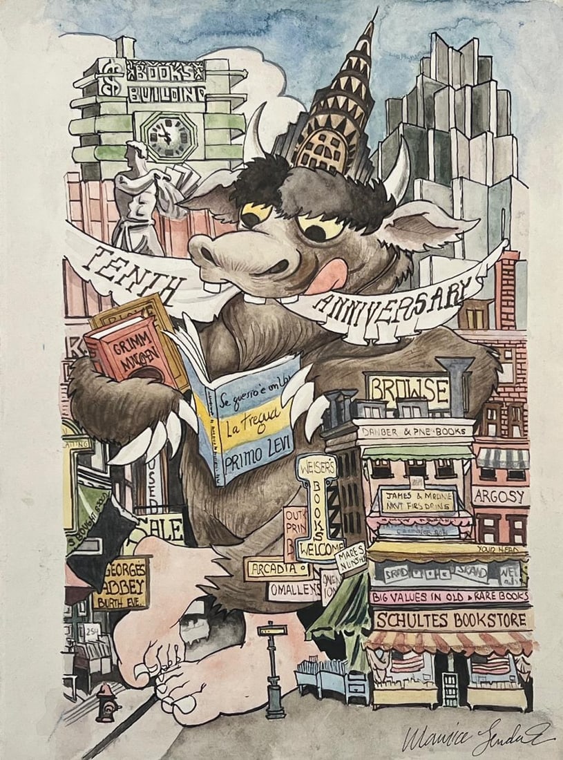 Maurice Sendak (Drawing on Paper Painting) Style of (1 of 4)