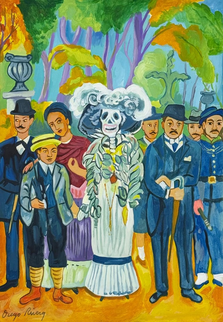 Diego Rivera (Drawing on Paper Painting) Style of (1 of 4)