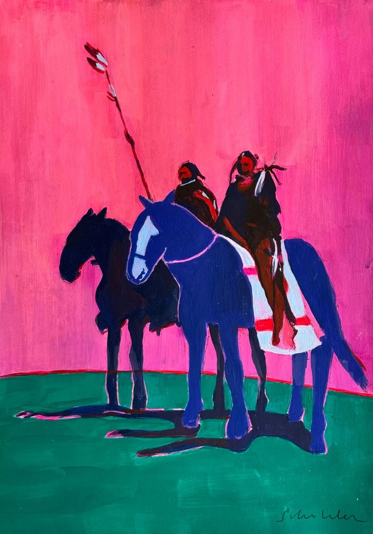 Fritz Scholder (Drawing on Paper Painting) Style of (1 of 4)