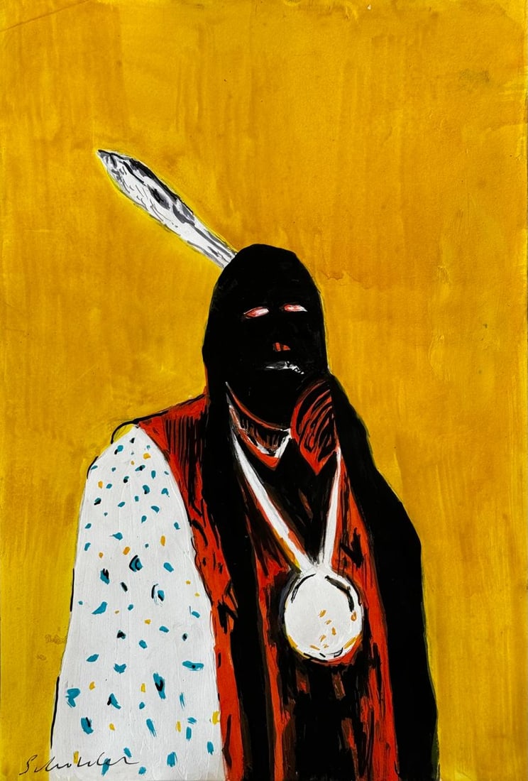 Fritz Scholder (Drawing on Paper Painting) Style of (1 of 4)