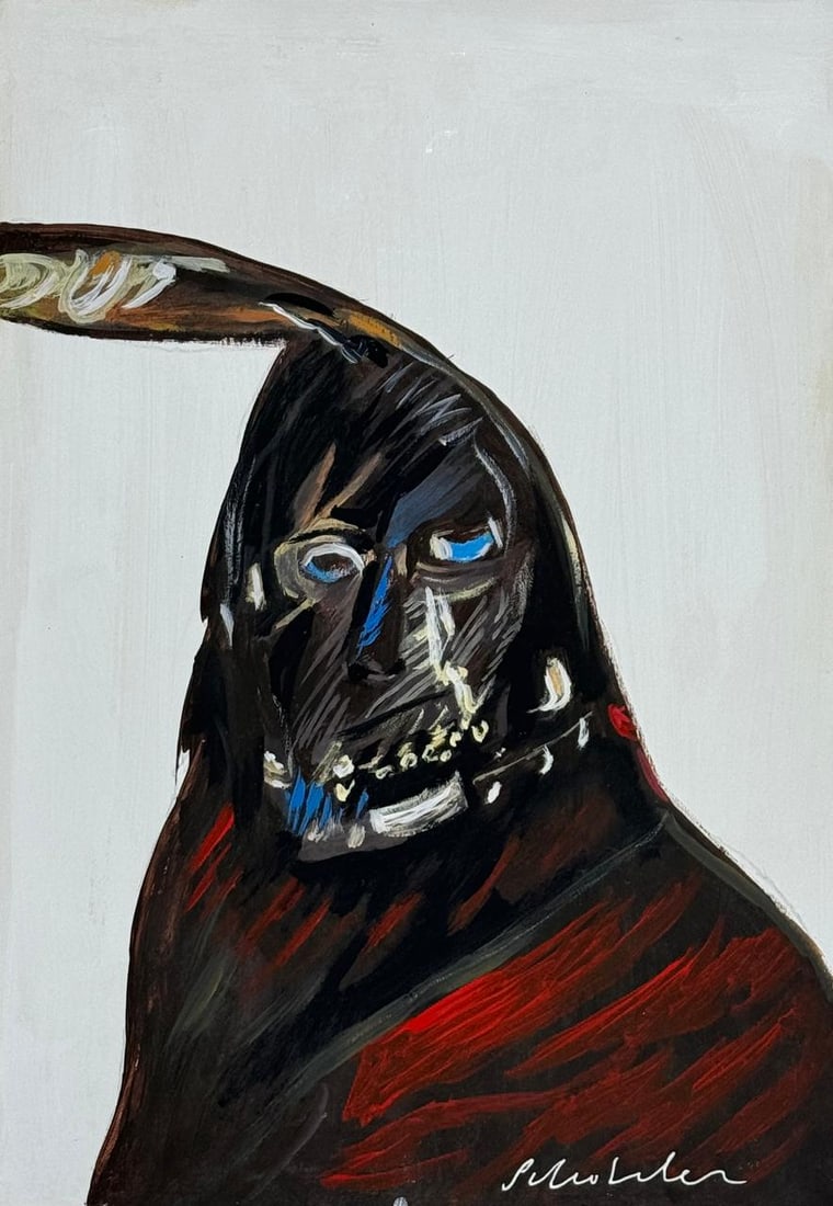 Fritz Scholder (Drawing on Paper Painting) Style of (1 of 4)
