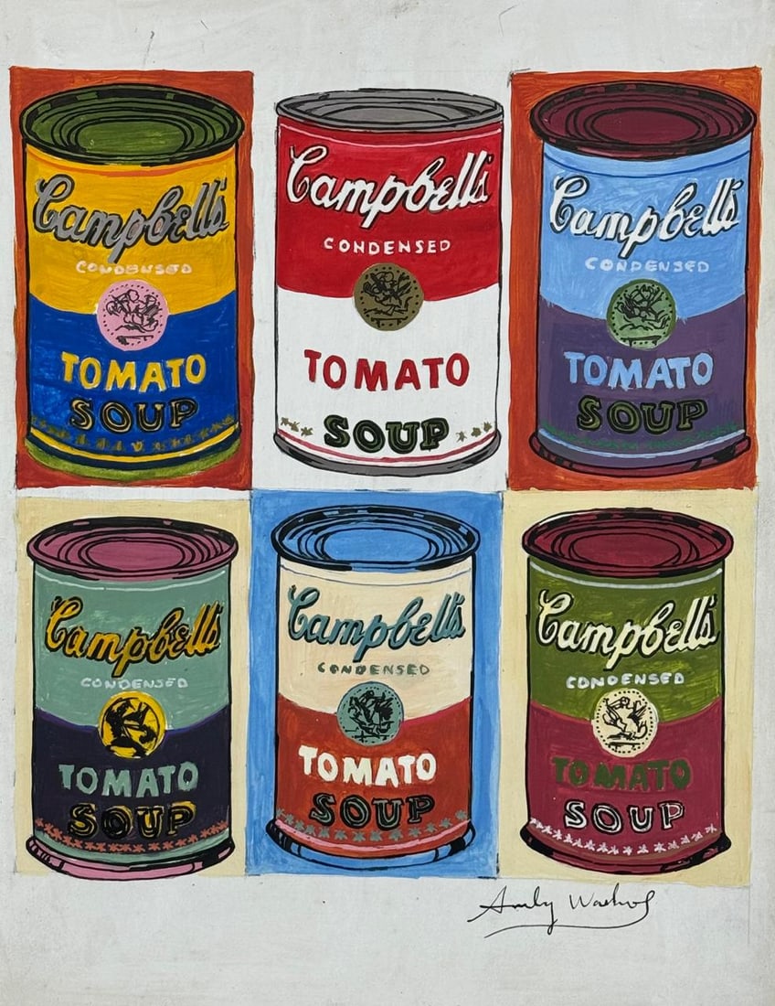 Andy Warhol (Drawing on Paper Painting) Style of (1 of 4)