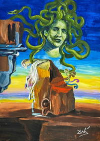 Salvador Dali Spanish (Drawing on Paper Painting) Style of (1 of 4)