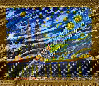 Vincent Van Gogh (Oil on canvas painting) Style of (1 of 4)