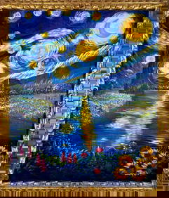 Vincent Van Gogh (Oil on canvas painting) Style of (1 of 4)
