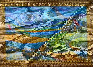 Vincent Van Gogh (Oil on canvas painting) Style of (1 of 4)